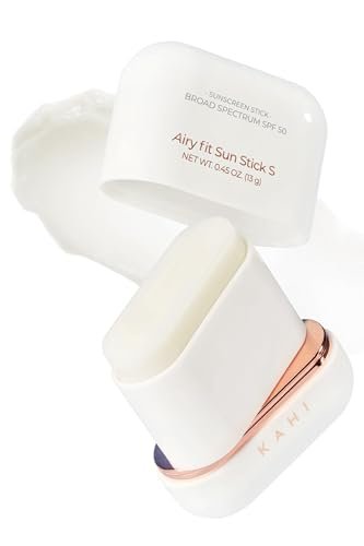 KAHI Airy Fit Sun Stick S - SPF 50+ Dreifach funktionaler Sonnenschutz-Stick für das Gesicht - Wasserfest, schweißfest & sandfest - Ultraleichter, nicht fettender Sonnenschutz - Koreanische Hautpflege 0,45 oz