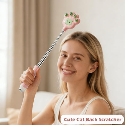 Doumewor Rückenkratzer ausziehbar für Damen und Herren mit 2 verschiedenen Silikonmassagepunkten, Juckreiz lindern, Kopfhaut kratzen, Katzenpfote Größe 23,23 Zoll (Pink)