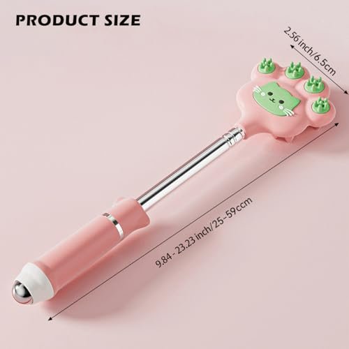 Doumewor Rückenkratzer ausziehbar für Damen und Herren mit 2 verschiedenen Silikonmassagepunkten, Juckreiz lindern, Kopfhaut kratzen, Katzenpfote Größe 23,23 Zoll (Pink)