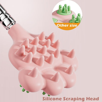 Doumewor Rückenkratzer ausziehbar für Damen und Herren mit 2 verschiedenen Silikonmassagepunkten, Juckreiz lindern, Kopfhaut kratzen, Katzenpfote Größe 23,23 Zoll (Pink)