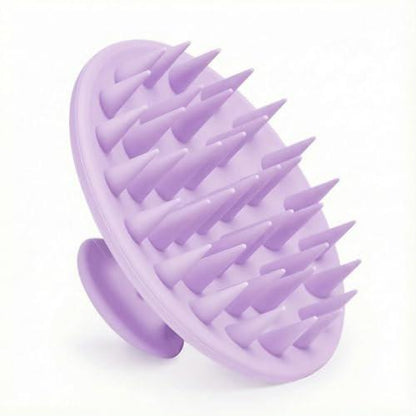 Silicone Kopfhaut Massagebürste Shampoo Bürste, Kopfhautbürste für Haarwachstum & Schuppenentfernung, Haar Scrubber Kopfhaut Stimulator Peeling Bürste mit weichen Borsten für nasse & trockene Kopfhautpflege (Helllila)