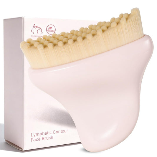 BEAUTYFACTOR Lymphatische Kontur-Gesichtsbürste zum Modellieren, Lymphdrainage Gua Sha Bürste für Entschwellung, Kieferkontur und strahlende Haut