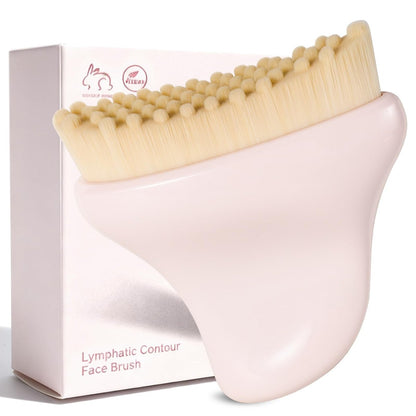 BEAUTYFACTOR Lymphatische Kontur-Gesichtsbürste zum Modellieren, Lymphdrainage Gua Sha Bürste für Entschwellung, Kieferkontur und strahlende Haut