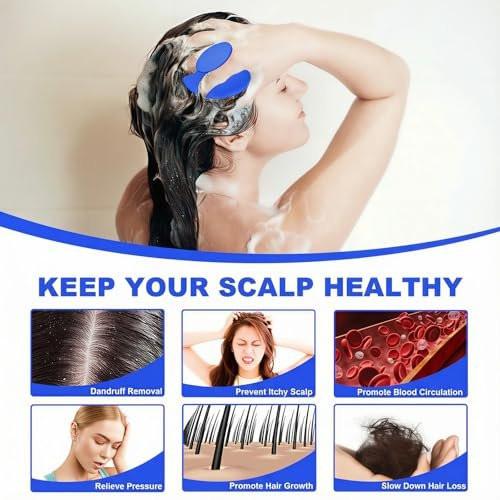 Meartchy Silikon-Kopfhautmassagebürste, Shampoo-Bürste für Haarwachstum & Schuppenentfernung, Haarbürste mit weichen Borsten für nasse und trockene Kopfhautpflege (Ozeanblau)
