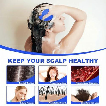 Meartchy Silikon-Kopfhautmassagebürste, Shampoo-Bürste für Haarwachstum & Schuppenentfernung, Haarbürste mit weichen Borsten für nasse und trockene Kopfhautpflege (Ozeanblau)