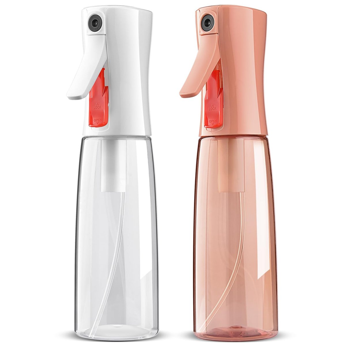 Bepkac Kontinuierliche Sprühflasche für Haare – Feiner Nebel Wasserzerstäuber, Leere Sprühflaschen – Recycelter Haarsprayer für Styling, Reinigung, Pflanzen, Friseure, Salons & Mehr – 2er-Pack 180 ml