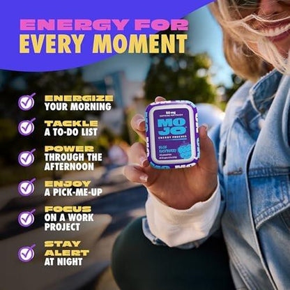 MOJO Energy Pouches Blaubeer-Geschmack, 50 mg pro Koffein-Pouch, 15 Beutel, Einzelpackung