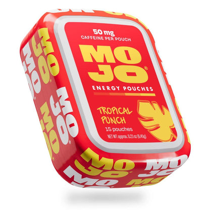 MOJO Energie-Pouches, Tropical Punch Geschmack, 50 mg Koffein pro Pouch, 15 Pouches, Einzelpackung