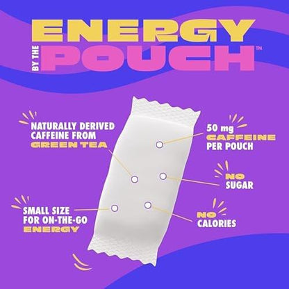 MOJO Energy Pouches Pfirsich-Wassermelone Geschmack, 50 mg Koffein pro Beutel, 15 Beutel, Einzelpackung