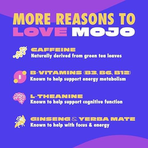 MOJO Energy Pouches Pfirsich-Wassermelone Geschmack, 50 mg Koffein pro Beutel, 15 Beutel, Einzelpackung