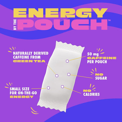 MOJO Energy Pouches Pfirsich-Wassermelone Geschmack, 50 mg Koffein pro Beutel, 15 Beutel, Einzelpackung