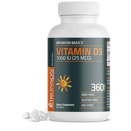 Bronson Vitamin D3 1000 IE (25 µg) Niedrig dosiertes Vitamin D, 360 Tabletten