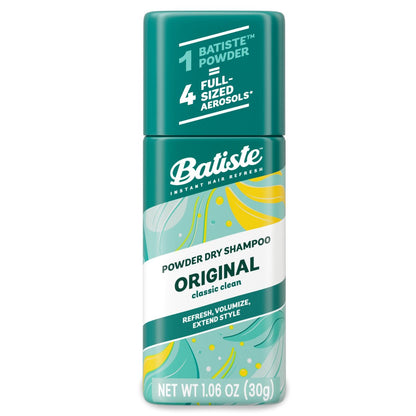 Batiste Puder Trockenshampoo, ölabsorbierend, nicht als Aerosol, nahtlose Vermischung, Originalduft, sofortige Haarauffrischung, TSA-konform (30 g)