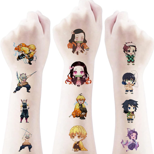 40-teilige Demon Slayer Anime temporäre Tattoos für Kinder, Geburtstagsparty-Geschenke, niedliche Cartoon-Aufkleber für Teenager, Jungen, Mädchen, Hausaktivitäten, Klassenpreise, Karneval, Weihnachtsbelohnungen