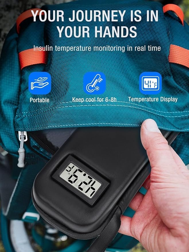 LengKe Insulin-Kühltasche für Reisen – Isolierte Tragetasche für Wegovy Pens mit 2 TSA-zugelassenen Kühlakkus, langanhaltende Kühlung für tägliche Nutzung und Reisen