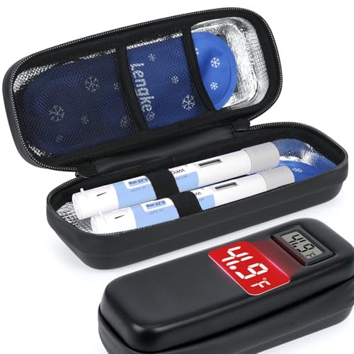 LengKe Insulin-Kühltasche für Reisen – Isolierte Tragetasche für Wegovy Pens mit 2 TSA-zugelassenen Kühlakkus, langanhaltende Kühlung für tägliche Nutzung und Reisen