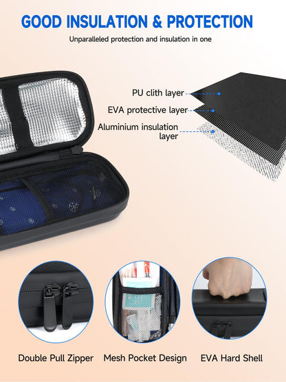 LengKe Insulin-Kühltasche für Reisen – Isolierte Tragetasche für Wegovy Pens mit 2 TSA-zugelassenen Kühlakkus, langanhaltende Kühlung für tägliche Nutzung und Reisen