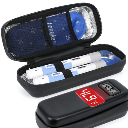 LengKe Insulin-Kühltasche für Reisen – Isolierte Tragetasche für Wegovy Pens mit 2 TSA-zugelassenen Kühlakkus, langanhaltende Kühlung für tägliche Nutzung und Reisen