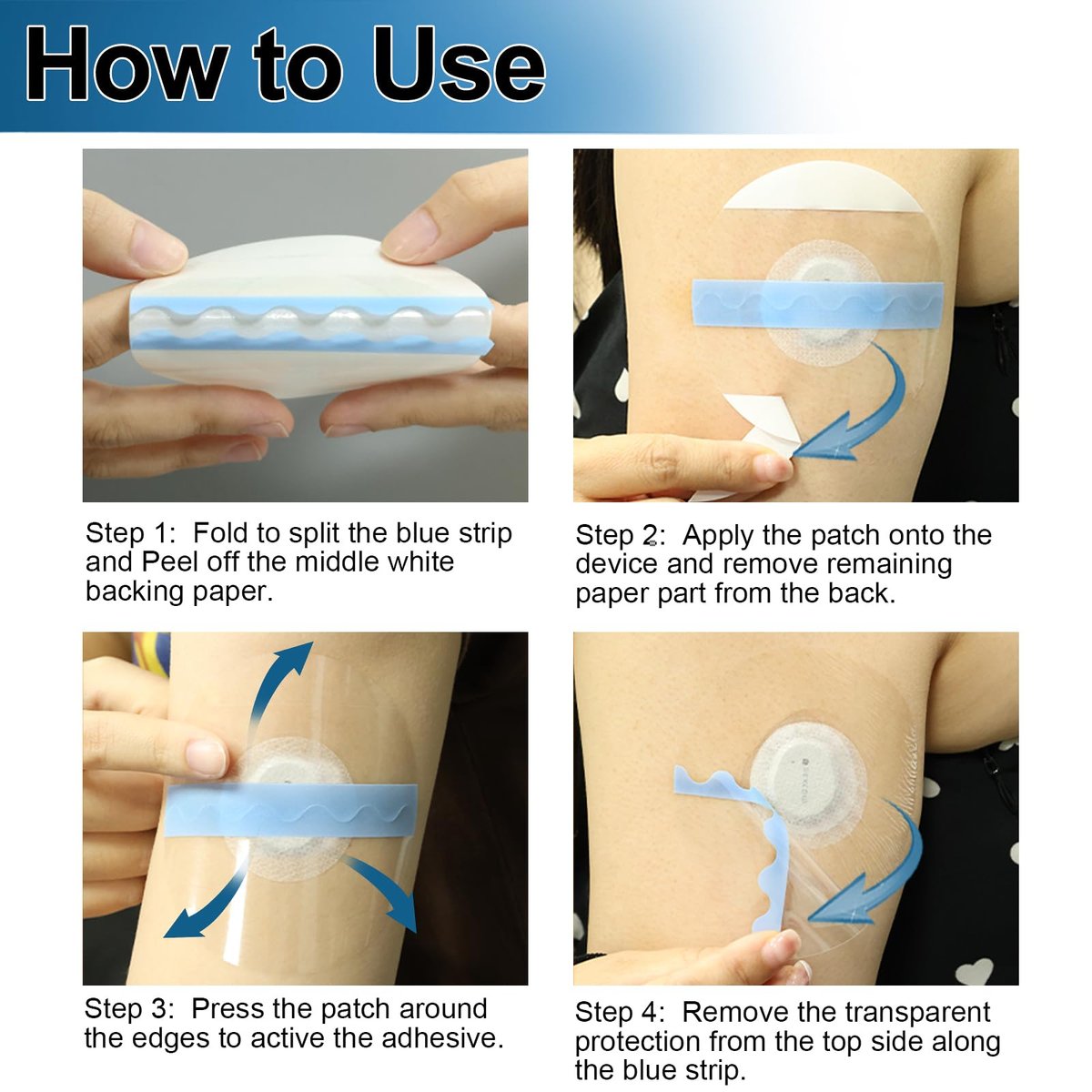 Kuruyo 100 Stück Dexcom G7 Over Patches – Transparente, wasserdichte und hypoallergene Haftpflaster für Sensoren, 15 Tage Haltbarkeit, Latexfrei