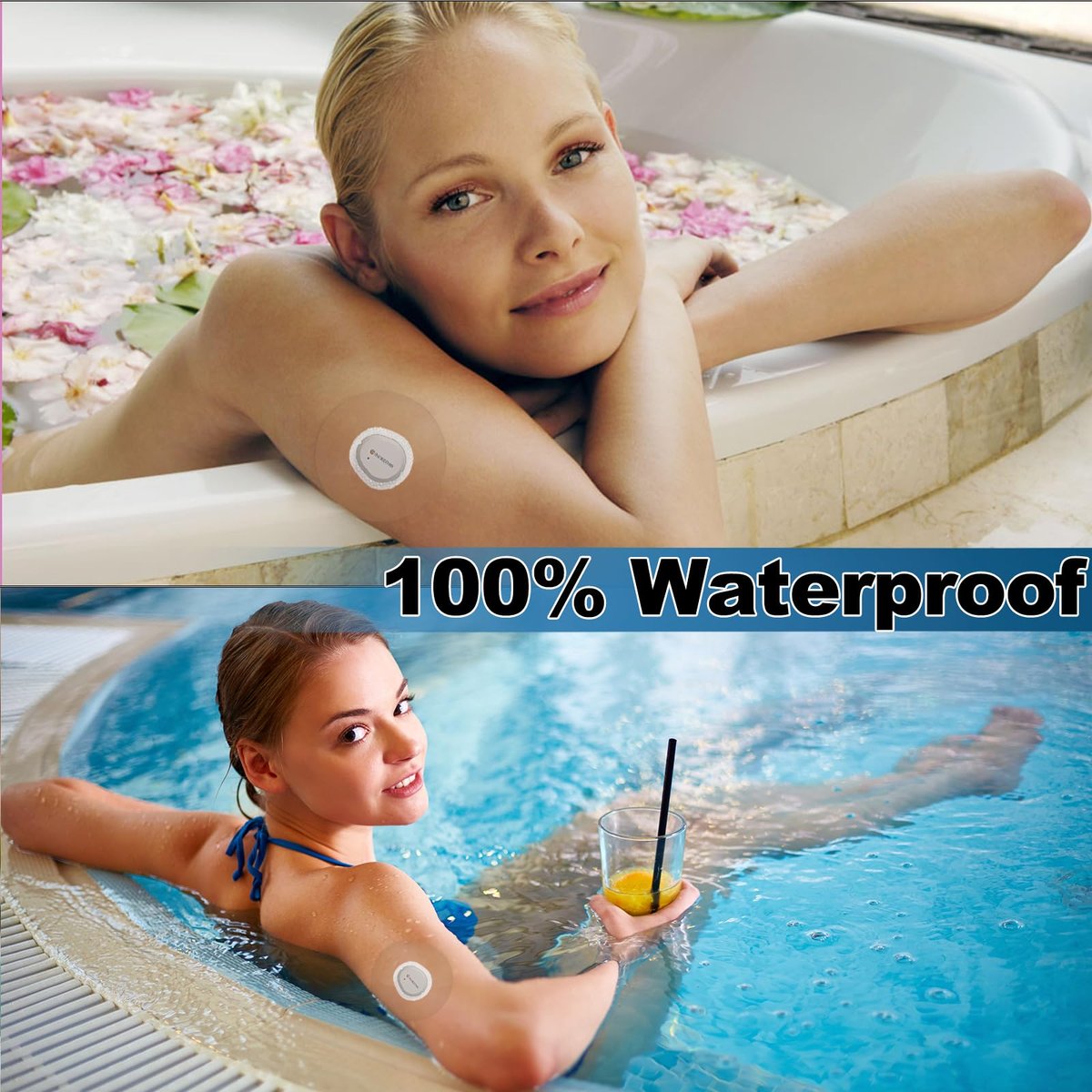 Kuruyo 100 Stück Dexcom G7 Over Patches – Transparente, wasserdichte und hypoallergene Haftpflaster für Sensoren, 15 Tage Haltbarkeit, Latexfrei