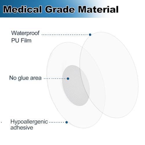 Kuruyo 100 Stück Dexcom G7 Over Patches – Transparente, wasserdichte und hypoallergene Haftpflaster für Sensoren, 15 Tage Haltbarkeit, Latexfrei