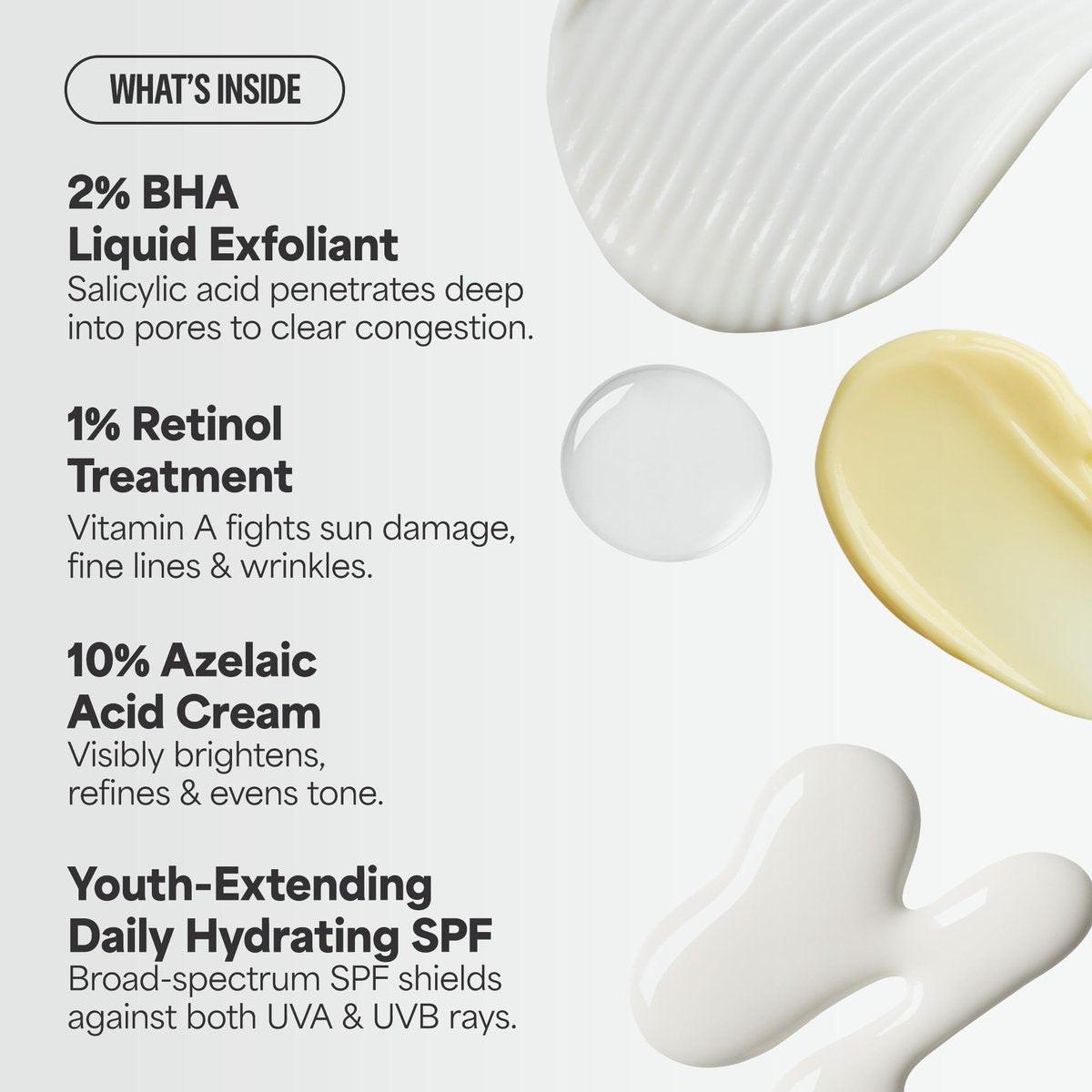 Paula's Choice Favorites Mini Kit – 4-teiliges Hautpflege-Set mit BHA, Retinol, Azelainsäure & SPF 50 für strahlende Haut – Reisegröße