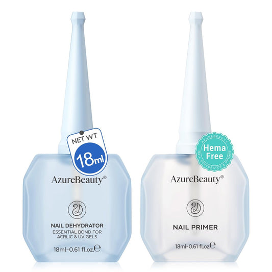 AZUREBEAUTY Nail Dehydrator & Primer 18ml Set – Säurefreier & HEMA-freier Nagelvorbereiter für langanhaltendes Gel & Acryl – Schnell trocknender Haftvermittler ohne Ablösung