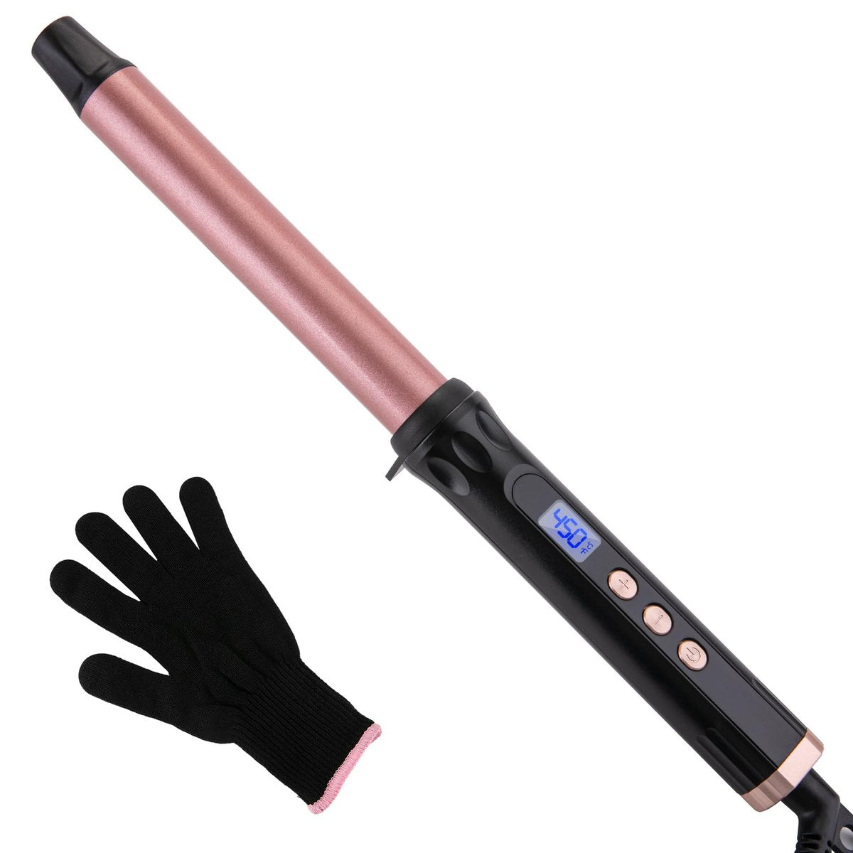 MCODON Lockenstab 1 Zoll – Turmalin-Keramik-Fass für mittellanges bis langes Haar, klammerlos, einstellbare Temperatur, professioneller Haarcurl für langanhaltende Wellen