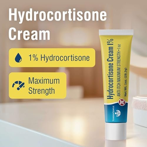 TenderGentle 1% Hydrocortison Creme Maximalstärke - 28 g Anti-Juckreiz Creme bei Juckreiz und Hautausschlägen - für Ekzeme, Giftefeu, Insektenstiche und mehr