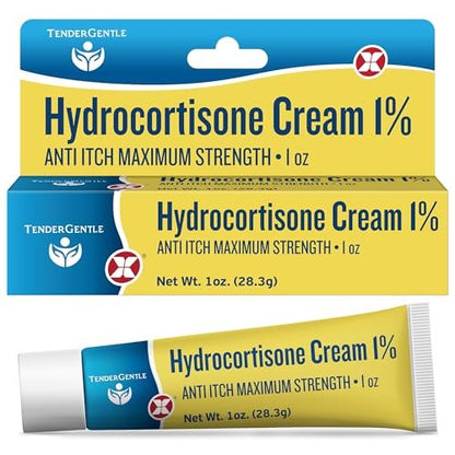 TenderGentle 1% Hydrocortison Creme Maximalstärke - 28 g Anti-Juckreiz Creme bei Juckreiz und Hautausschlägen - für Ekzeme, Giftefeu, Insektenstiche und mehr