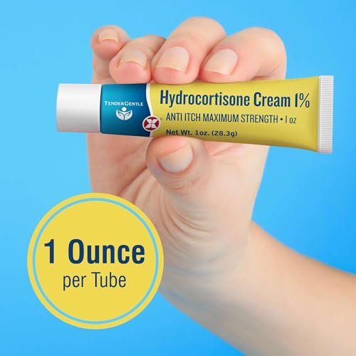TenderGentle 1% Hydrocortison Creme Maximale Stärke, 2er Pack – 1 oz Anti-Juckreiz Creme bei Juckreiz und Hautausschlägen – für Ekzeme, Giftefeu, Insektenstiche und mehr