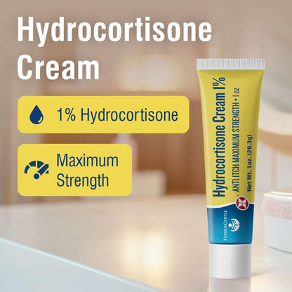 TenderGentle 1% Hydrocortison Creme Maximalstärke - 28 g Anti-Juckreiz Creme bei Juckreiz und Hautausschlägen - für Ekzeme, Giftefeu, Insektenstiche und mehr