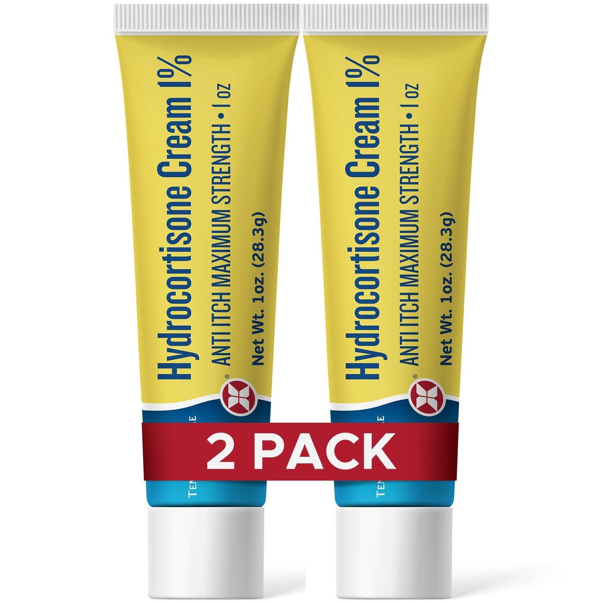 TenderGentle 1% Hydrocortison Creme Maximale Stärke, 2er Pack – 1 oz Anti-Juckreiz Creme bei Juckreiz und Hautausschlägen – für Ekzeme, Giftefeu, Insektenstiche und mehr