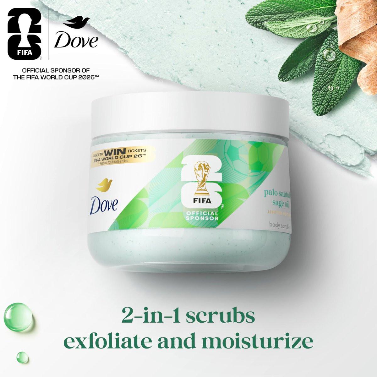 Dove FIFA WM 2026 Limited Edition Hydrating Regimen 3er-Pack – Körperwäsche mit Palo Santo & Salbeiöl, 24-Stunden-Feuchtigkeitspflege, vegan & dermatologisch empfohlen