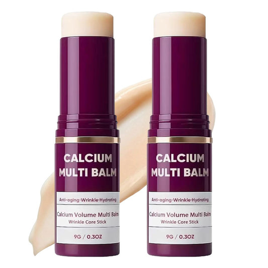 2er Pack Calcium Multi Balm Stick – Anti-Aging Reparatur, Koreanische Kollagen-Festigungscreme für Gesicht, Augen, Hals – Feuchtigkeitsspendende Lifting-Behandlung mit Vitamin D