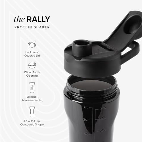 Simple Modern Rally Plastik Protein Shaker Flasche mit Ball | 24 oz Auslaufsicherer Becher für Proteinshakes, Mixgetränke, Elektrolyte, Pre Workout | Blush Mix