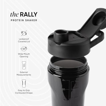 Simple Modern Rally Plastik Protein Shaker Flasche mit Ball | 24 oz Auslaufsicherer Becher für Proteinshakes, Mixgetränke, Elektrolyte, Pre Workout | Blush Mix