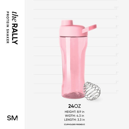 Simple Modern Rally Plastik Protein Shaker Flasche mit Ball | 24 oz Auslaufsicherer Becher für Proteinshakes, Mixgetränke, Elektrolyte, Pre Workout | Blush Mix
