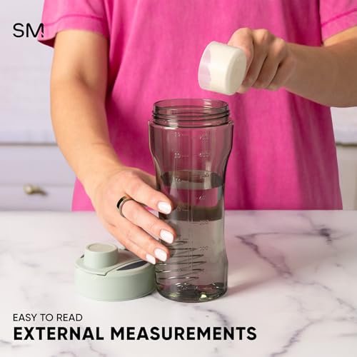 Simple Modern Rally Plastik Protein Shaker Flasche mit Ball | 24 oz Auslaufsicherer Becher für Proteinshakes, Mixgetränke, Elektrolyte, Pre Workout | Blush Mix