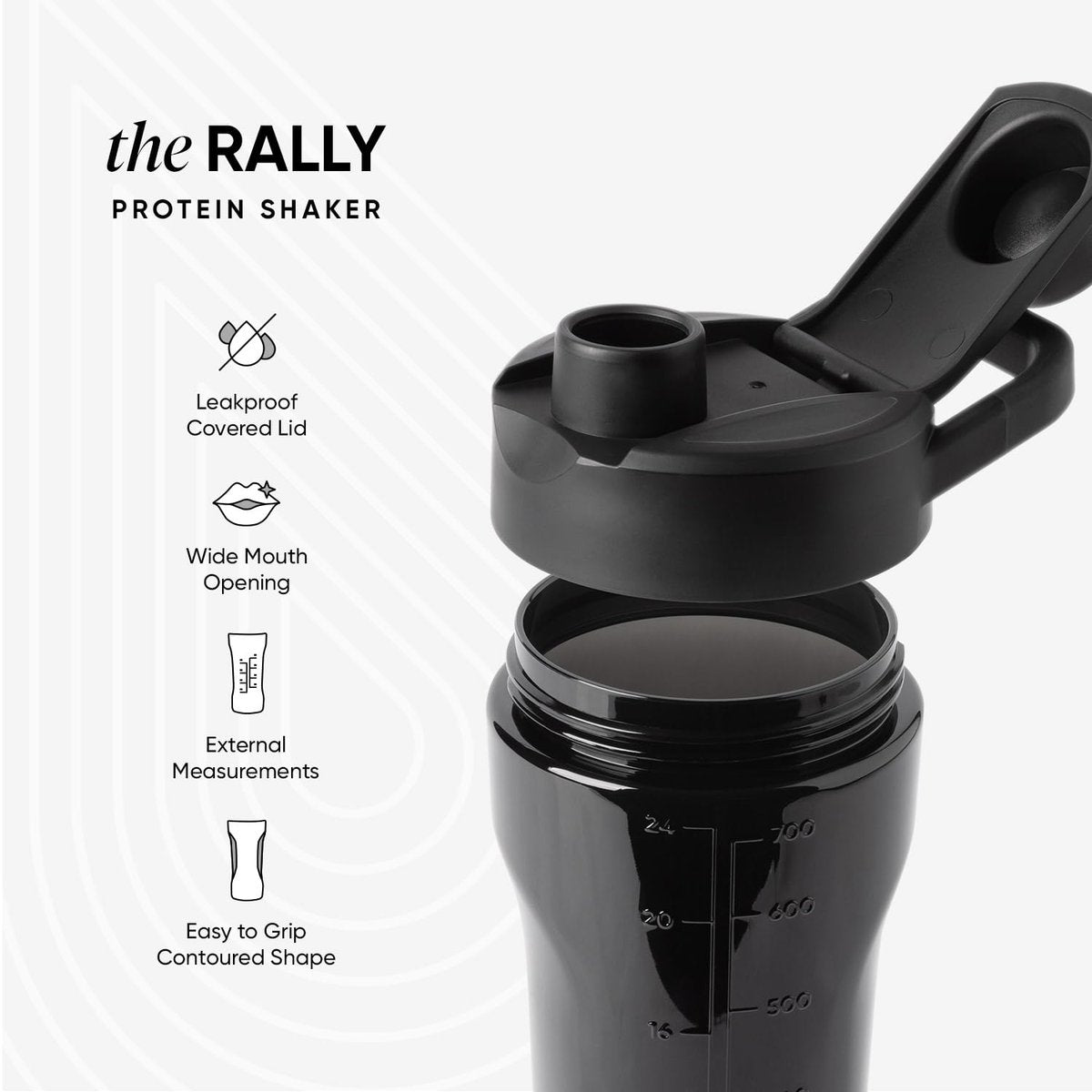 Simple Modern Rally Plastik Protein Shaker Flasche mit Ball | 24 oz Auslaufsicherer Becher für Proteinshakes, Mixgetränke, Elektrolyte, Pre Workout | Blush Mix