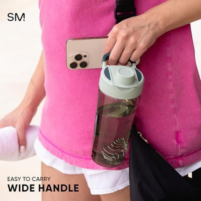 Simple Modern Rally Plastik Protein Shaker Flasche mit Ball | 24 oz Auslaufsicherer Becher für Proteinshakes, Mixgetränke, Elektrolyte, Pre Workout | Blush Mix