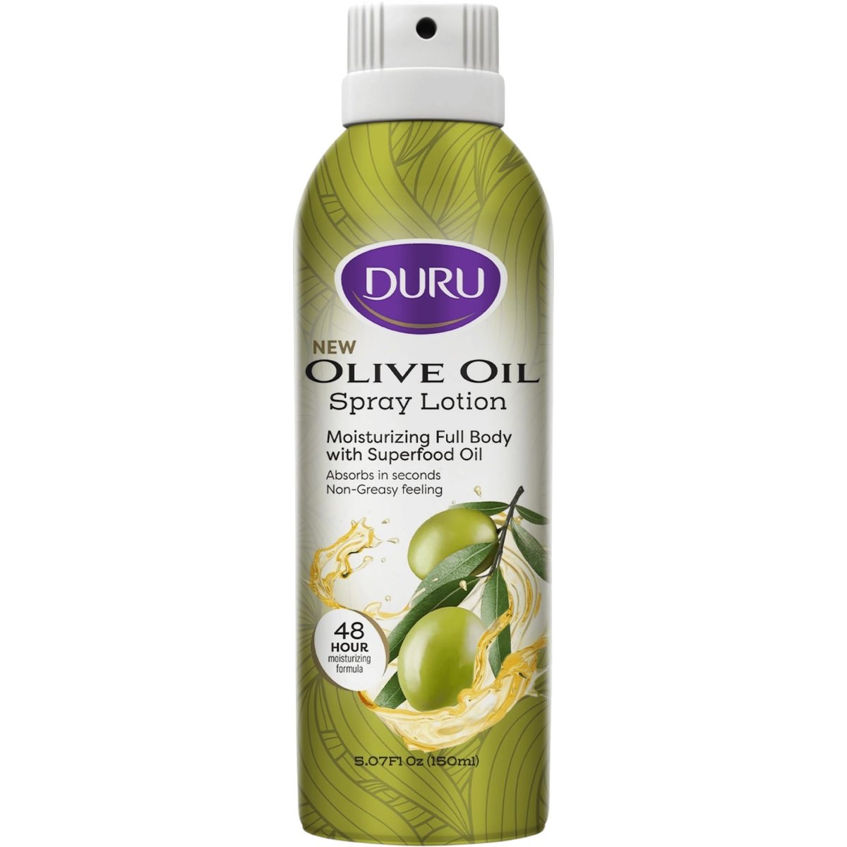 Duru Olivenöl Feuchtigkeitsspray Lotion – 48h Feuchtigkeitsspray für trockene Haut, 150 ml