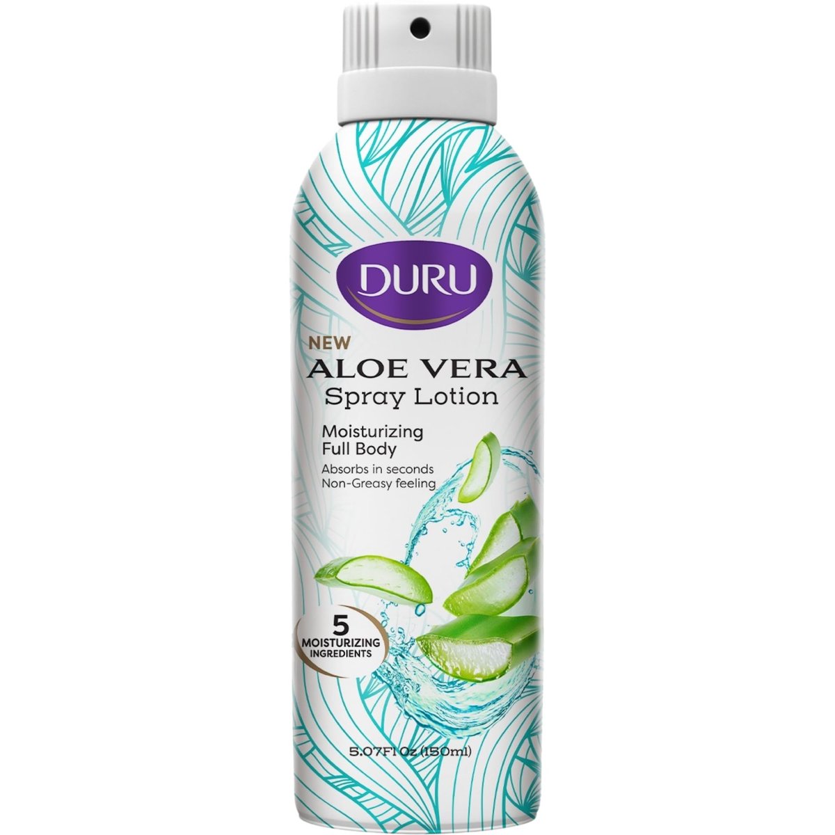 Duru Aloe Vera Feuchtigkeitsspendendes Sprühlotion - 48h Feuchtigkeitsspray Körperlotion, 5 Unzen