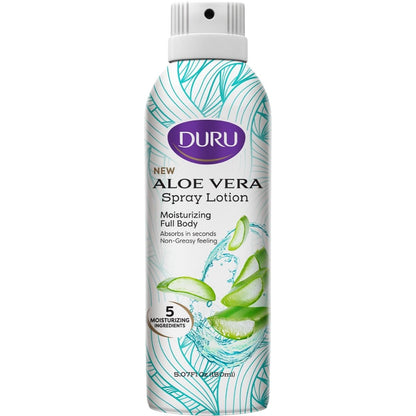 Duru Aloe Vera Feuchtigkeitsspendendes Sprühlotion - 48h Feuchtigkeitsspray Körperlotion, 5 Unzen