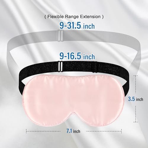 Seiden Schlafmaske für Kinder – 100% echte Naturseide, verstellbar, weich & leicht – Schlafbrille für Jungen & Mädchen (Pink)
