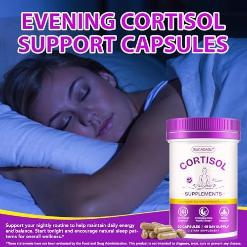 BUCAOAGU Cortisol-Supplement für Frauen – Stressabbau & Hormonbalance mit Magnolienrinde, Rhodiola Rosea, Heiliges Basilikum, Magnesium, Phosphatidylserin – Unterstützt Stimmung, Fokus & Schlaf