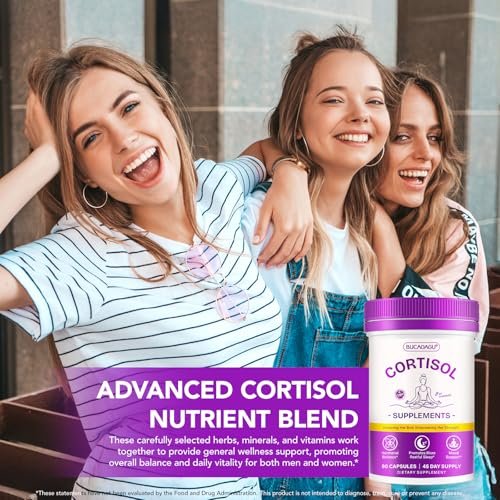 BUCAOAGU Cortisol-Supplement für Frauen – Stressabbau & Hormonbalance mit Magnolienrinde, Rhodiola Rosea, Heiliges Basilikum, Magnesium, Phosphatidylserin – Unterstützt Stimmung, Fokus & Schlaf