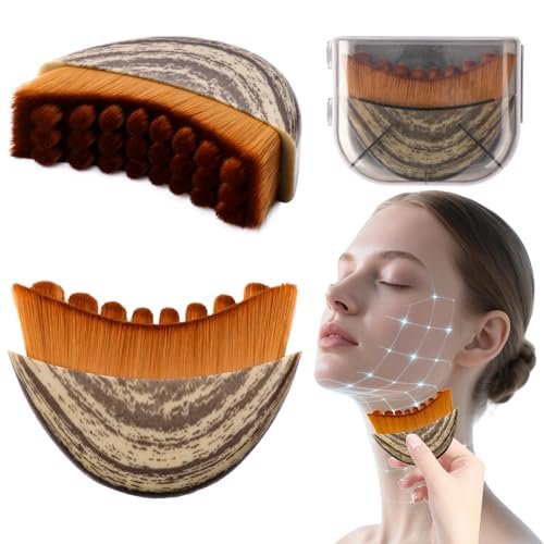 3-in-1 Lymphatische Kontur-Gesichtsbürste: Trockenbürste, Lymphheber & Kinnformer – Hypoallergen, Ergonomisch, Schwellungsreduzierend & Hautstraffend