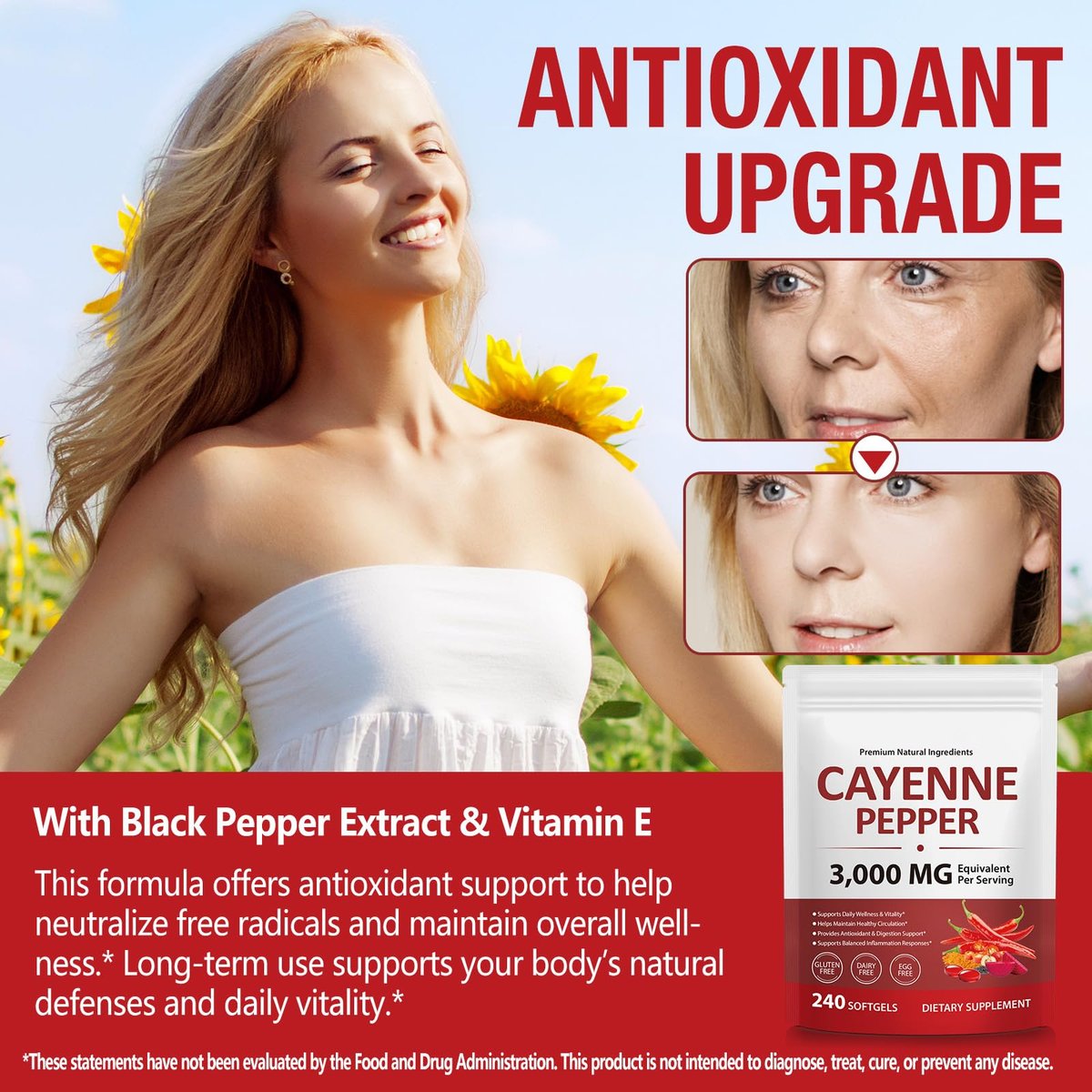 Cayenne Pfeffer Softgels mit Rote-Bete-Extrakt, Kurkuma Curcumin & Weißdorn – Angereichert mit Vitamin D3, K2 & E – Unterstützt Herzgesundheit, Kreislauf & Venengesundheit der Beine – 240 leicht einzunehmende Kapseln