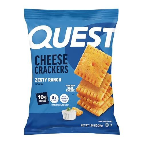 Quest Nutrition Käsecracker, Zesty Ranch Geschmack, 10g Protein, 5g Netto-Kohlenhydrate, High Protein, 12er-Pack